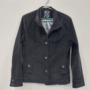 Lady Hathaway  Black Velvet Fitted Jacket Blazer Women's L